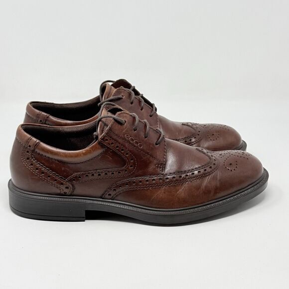 Ecco Brogue Wingtip Derby Shoes Mens 10 - 10.5 EU 44 Brown Leather Lace Up main image 16